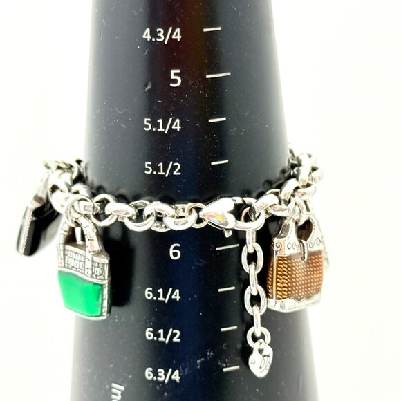 Brighton Purse/Handbag Charm Bracelet Silver Tone - VGC - Picture 6 of 8